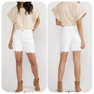 NWOT ETICA Skylar White Cutoff Shorts Size 30